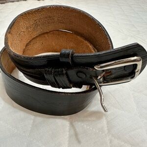 Womens 100% Genuine Leather Belt 30 Western Cowgirl Rodeo Retro Black Buckle